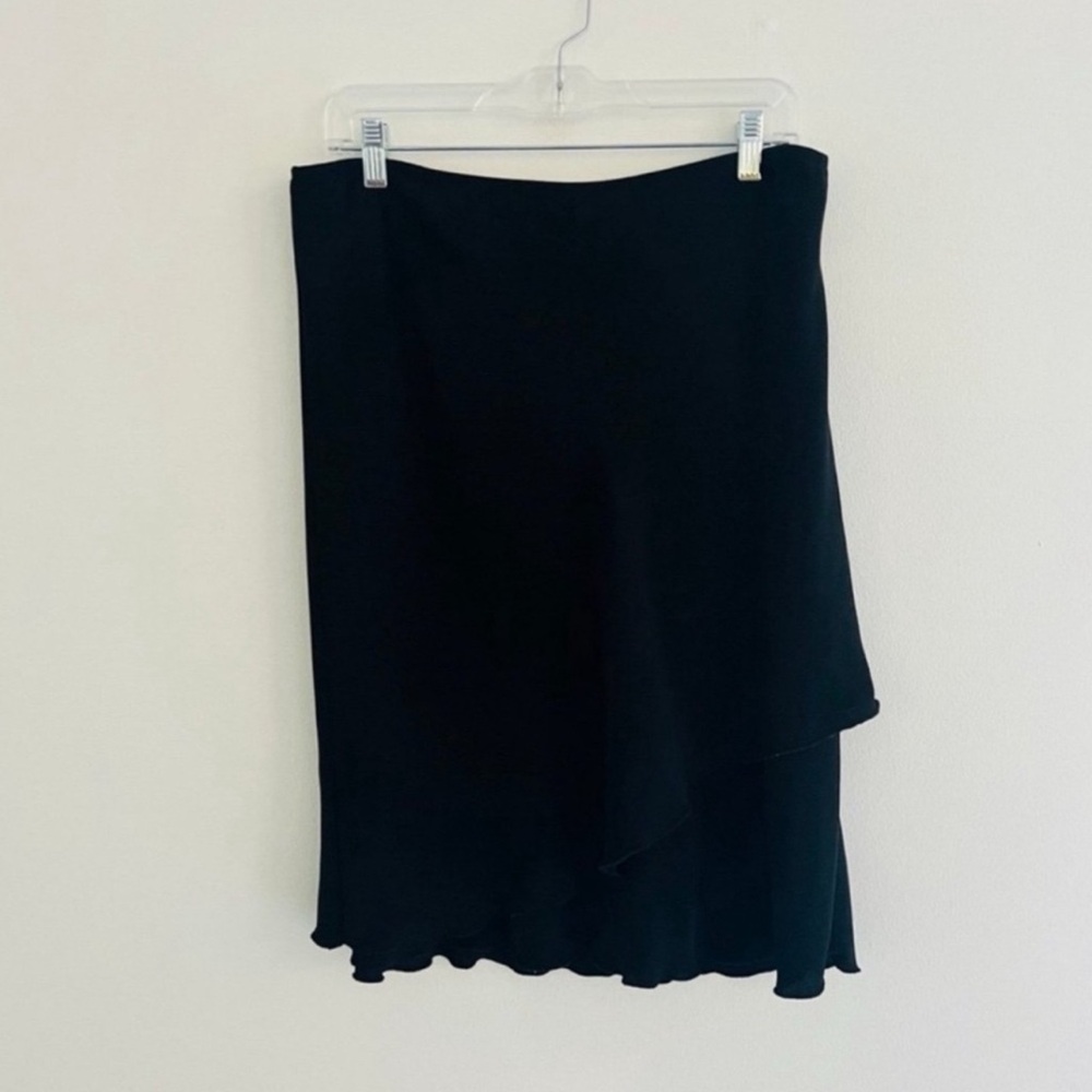 Vintage 80s Black Ruffled Mini Skirt 2XL